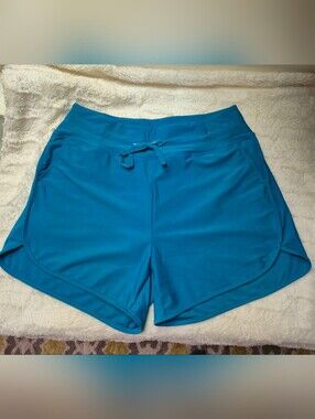 Women's Teal Performance Drawstring Athletic Shorts